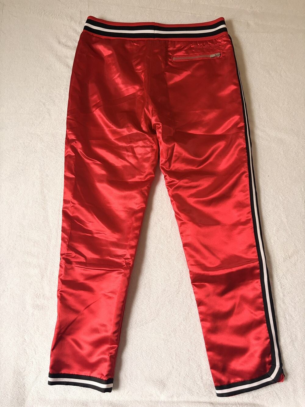 Kith x Mitchell & Ness Satin Warm-Up Pant Miami Red Size M